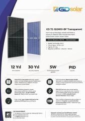 GD SOLAR 550WATT MONOPERC MONOKRİSTAL GÜNEŞ PANELİ
