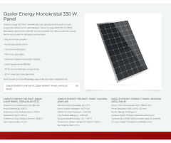 DAXLER 330W MONOKRİSTAL GÜNEŞ PANELİ PV MODUL